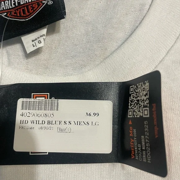 Harley-Davidson White Tee with Black Accents Speedway Concord, NC 2021 - Picture 3 of 4